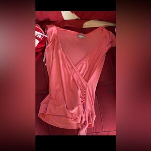 Y2k Pink Wrap Top